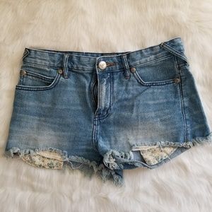 Free People High Waist Cheeky Jean Shorts Sz 26